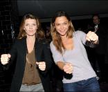 Gwendoline Hamon et Sandrine Quétier à l'occasion du lancement de la nouvelle console Kinect pour Xbox 360 au VIP Room à Paris, le 9 novembre 2010