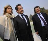 Valérie Pécresse, Nicolas Sarkozy et Jean-Louis Borloo, visite au Taj Mahal, le 26 janvier 2008