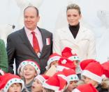 Charlène Wittstock et Albert de Monaco lors du Noël de la Principauté le 15 décembre 2010