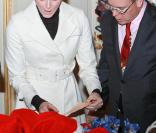 Charlène Wittstock et Albert de Monaco lors du Noël de la Principauté le 15 décembre 2010
