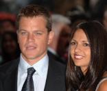 Matt Damon et son épouse Luciana le 15 août 2007, à Londres 