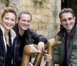 Virginie Efira, Philippe Lefebvre et Thierry Lhermitte, à l'occasion de la présentation du  Siffleur , lors du Festival de Sarlat, le 13 novembre 2009.