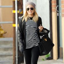 Nicole Richie se rend à la salle de gym avec le sac Birkin d'Hermès, version noire.
