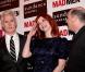 La ravissante Christina Hendricks, entourée de John Slaterry et Matthew Weiner, lors de la rencontre avec les fans de la série  Mad Men , au Forum des Images, à Paris, le 9 février 2011.