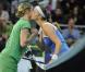 Petra Kvitova et Kim Clijsters à la finale du 19e Open GDF Suez, le 13 février 2011. 