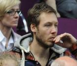 Brian Lynch et Jada Ellie, mari et petite fille de Kim Clijsters, à la finale du 19e Open GDF Suez, le 13 février 2011. 