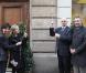 Rachida Dati, Stéphanie Busutill, Christophe Girard et Thierry Hodent lors de l'inauguration de la plaque César rue de Grenelle à Paris le lundi 14 février 2011  
