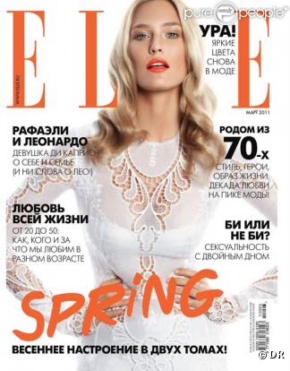 Bar Refaeli en couverture du magazine Elle, mars 2011.
