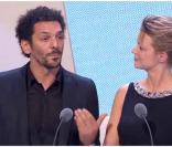 Le César du Meilleur film étranger est remis par Tomer Sisley et Virginie Efira, lors de la 36e nuit des César, vendredi 25 février 2011.