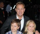 Jason Donovan et ses aînés - Jemma 10 ans et Zach, 9 ans - à Londres, le 11 octobre 2010