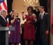 Barack Obama et sa famille lors de leur tournée officielle en Amérique latine. Ici, au Chili, avec le couple présidentiel chilien le 21 mars 2011