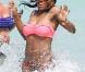 Serena Williams sur la plage de Miami, le 16 avril 2011. Les vertus de l'hydrothérapie... 
