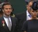 David et Victoria Beckham arrivant à l'abbaye de Westminster à Londres le 29 avril 2011