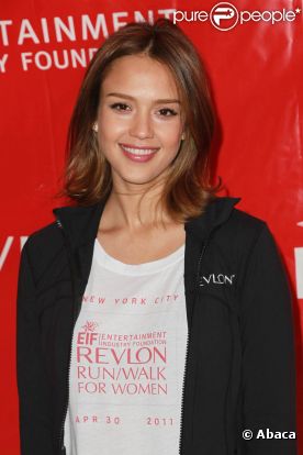 Jessica Alba à l'occasion du marathon organisé par Revlon, à New York, le 30 avril 2011.