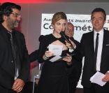 Cécile Cassel et Michel Denisot lors de la soirée des Audi Talents Awards au Audi Lounge à Cannes le 12 mai 2011