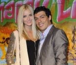 Taïg Khris et sa belle Petra lors de la soirée de lancement du nouveau magazine Happy Life du Club Med au Polo de Paris le 19 mai 2011