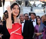Rosario Dawson à la montée des marches du film <em>This must be the place</em>, de Paolo Sorrentino, à Cannes, le 20 mai 2011.