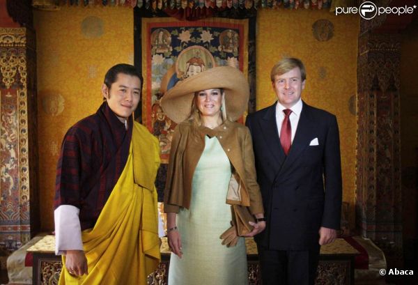 Le (futur, à l'époque) roi Jigme Khesar Wangchuck du Bhoutan lors de la visite officielle du couple héritier des Pays-Bas, en octobre 2007.