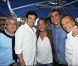 Michel Boujenah, Patrick Bruel, Félix Gray, le ministre tunisien du commerce et du tourisme Mehdi Houas et Alexandre Arcady au cours du voyage du Jasmin, en Tunisie le 8 mai 2011.