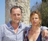 Charles Berling et Virginie Couperie au cours du voyage du Jasmin, en Tunisie le 8 mai 2011.