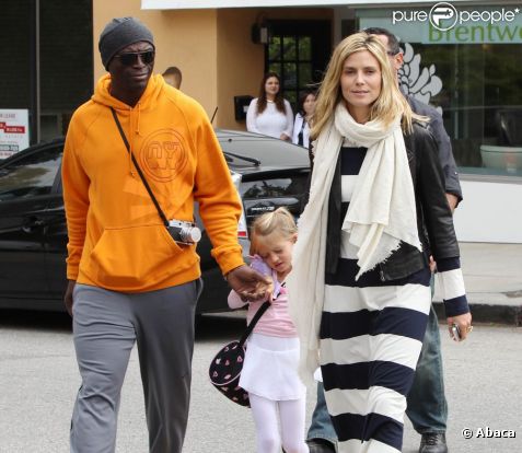Heidi Klum et Seal emmènent Leni, Henry et Johan à leurs cours de danse et d'arts martiaux, le 4 juin 2011