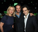 Virginie Efira, Nicolas Bedos et Elisha Karmitz lors de la soirée Take it Irish organisée par MK2 et la marque de whisky Jameson au Social Club à Paris le 7 juin 2011