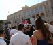 Ambiance sur la place du Palais Princier à Monaco, le 1er juillet 2011, lors du mariage civil du prince Albert et de Charlene Wittstock.