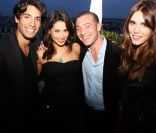 Benjamin Larretche, Aurélien Chemli et Gaïa Weiss lors d'une soirée organisée à la Terrazza Martini, lieu éphémère installé sur les toits de Paris. Juillet 2011 