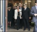 Massimo Gargia, la Princesse  Marina Doria et le Prince Victor Emmanuel de Savoie aux obsèques de Francine Gargia