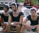 Les cinq nominés, radieux dans leurs costumes de soubrette, dans Secret Story 5, jeudi 4 août 2011.