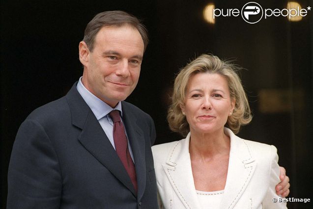 Claire Chazal et Xavier Couture lors de leur mariage civil, le 17 mars 2000 