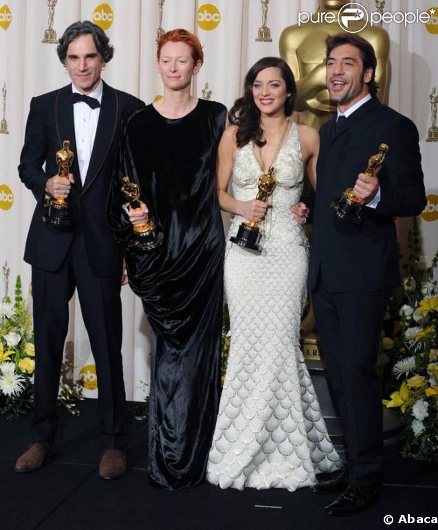Marion Cotillard avec Daniel-Day Lewis, Javier Bardem et Tilda Swinton
