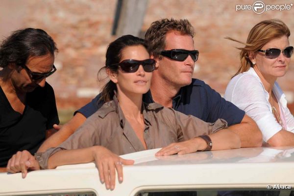 Cindy Crawford et son époux Rande Gerber à leur arrivée à Venise pour la Mostra, le 30 août 2011.