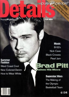 Voici une des toutes premières couvertures de Brad Pitt, pour le magazine  Details . Août 1992.