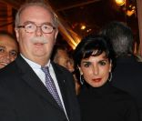 Rachida Dati et Christophe de Margerie, directeur général de Total, lors du dîner organisé dans les jardins du Musée Rodin, à Paris, en présence de Mehriban Aliyeva, Première Dame d\'Azerbaïdjan. 15 septembre 2011<br />