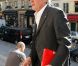 Alain Delon arrivant en l'église St Roch pour la messe en hommage à Roland Petit,  le 23 septembre 2011. Le chorégraphe est décédé le 10 juillet dernier à  Genève.