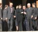 Messe en hommage à Roland Petit en l'église St Roch à Paris,  le 23 septembre 2011. Le chorégraphe est décédé le 10 juillet dernier à  Genève. Zizi Jeanmaire est soutenue par Pierre Bergé. 