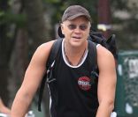 Tim Robbins fait du vélo dans New York le 25 septembre 2011