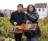 Laurent Voulzy et Jocelyn Béroard ont apporté le soleil des îles sur la traditionnelle vendange du clos Montmartre, samedi 8 octobre 2011.