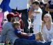 David Beckham et ses deux enfants Romeo et Cruz le 9 octobre 2011 à Los Angeles