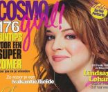 La jeune Lindsay Lohan, idole de toute une jeunesse, pose en couverture du Cosmo Girl néerlandais. Juillet 2004.<br />