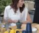 La princesse Mary visite le Greenhouse Project (des potagers sur les toits des écoles de New York) dans une école de Manhattan, le 24 octobre 2011, en présence du chef danois du Noma Rene Redzepi.