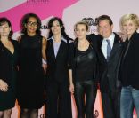 <p>Cécilia Hornus, Audrey Pulvar, Marie-Claude Pietragalla, Marie-Amélie Seigner, le PDG Estee Lauder Henk Van Den Mark et Flavie Flament lors la soirée Pink Ribbon, un évènement pour la lutte contre le cancer du sein, au Grand Palais le 29 octobre 2