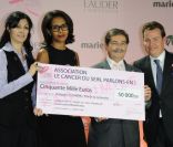 <p>Marie-Claude Pietragalla et Audrey Pulvar auprès du PDG Estee Lauder Henk Van den Mark lors la soirée Pink Ribbon, un évènement pour la lutte contre le cancer du sein, au Grand Palais le 29 octobre 2011 à Paris</p>
<p>&nbsp;</p>
<p>&nbsp;</p>