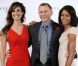 Bérénice Marlohe, Daniel Craig et Naomie Harris à Londres pour présenter Skyfall, le 3 novembre 2011.