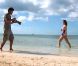 Séance photo en bikini sur la plage en novembre 2011 à Cancun au Mexique