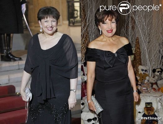 Roselyne Bachelot en mars 2010/Roselyne Bachelot en novembre 2011. Son régime est bluffant !