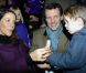 La princesse Marie, le prince Joachim et le petit prince Henrik le 1er décembre 2011 au château de Schackenborg au Danemark pour allumer les illuminations de Noël