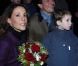 La princesse Marie, le prince Joachim et le petit prince Henrik le 1er décembre 2011 au château de Schackenborg au Danemark pour allumer les illuminations de Noël