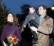 La princesse Marie, le prince Joachim et le petit prince Henrik le 1er décembre 2011 au château de Schackenborg au Danemark pour allumer les illuminations de Noël